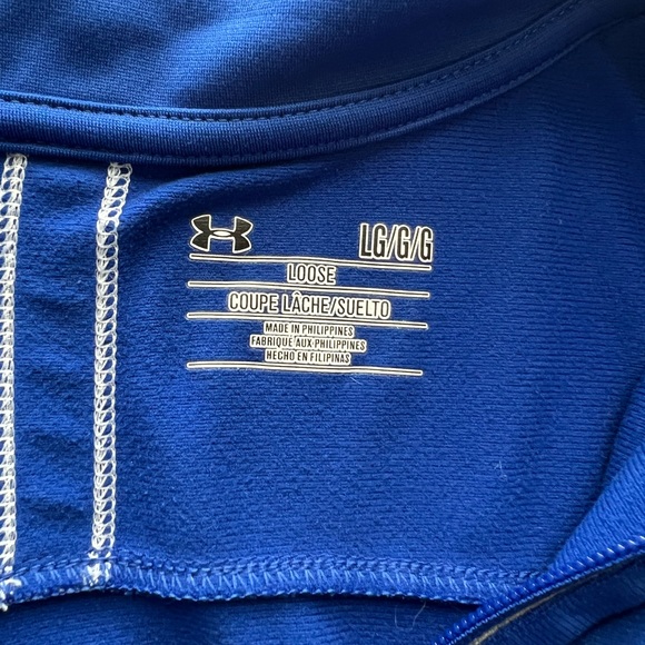 Under Armour Unisex Quarter Zip Blue H2 Club Volleyball Top Loose Fit Large - Picture 7 of 9